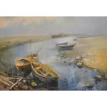 Пейзаж маслом на холсте. "Около моря". 