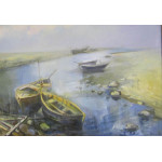 Пейзаж маслом на холсте. "Около моря". 