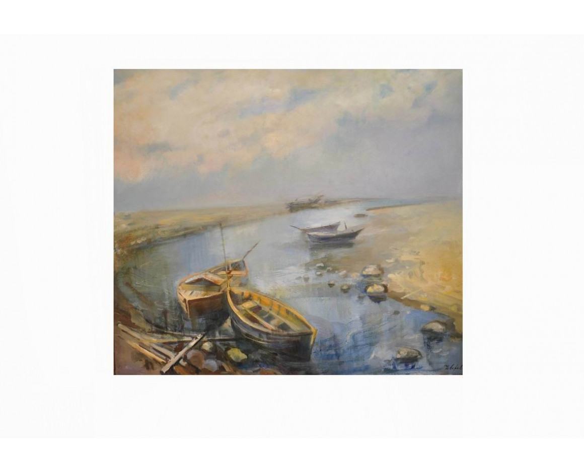 Пейзаж маслом на холсте. "Около моря". 